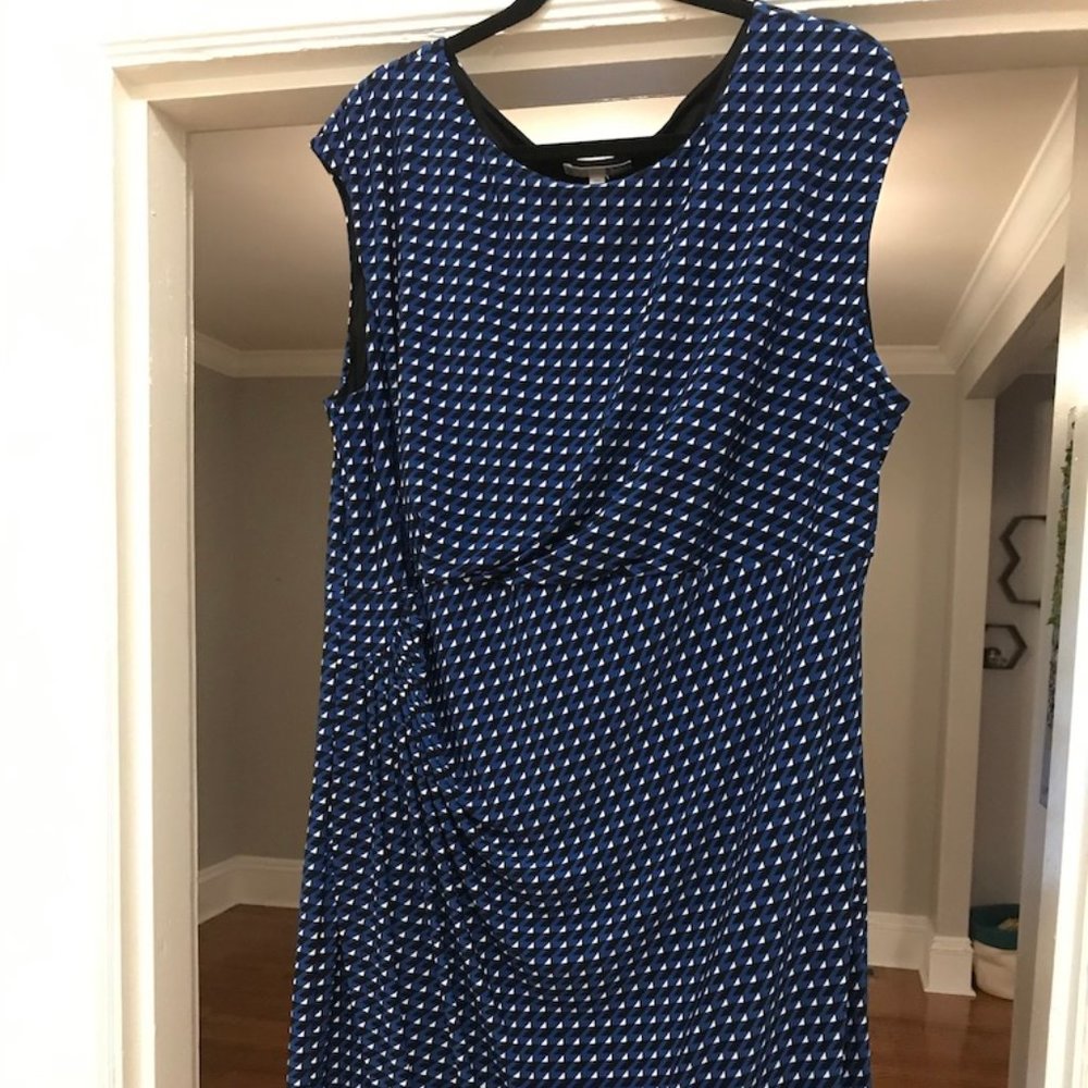 Dress Barn Cap Sleeve Faux Wrap Dress